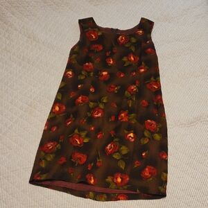 Floral Sleeveless Womens Dress - Red and Green Short Sleeve